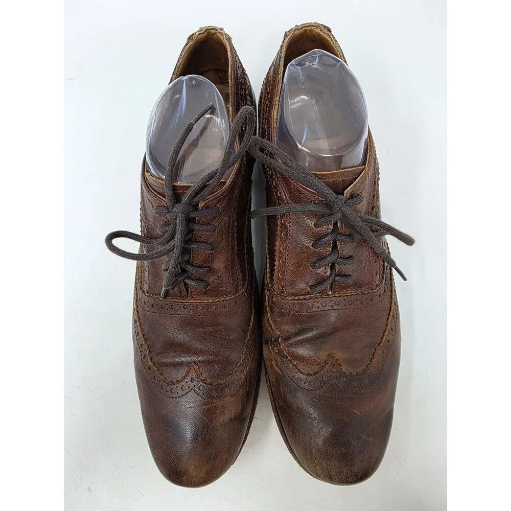 Bed Stu Corsico Tan Driftwood Brown Wingtip Oxfords - Men's 9